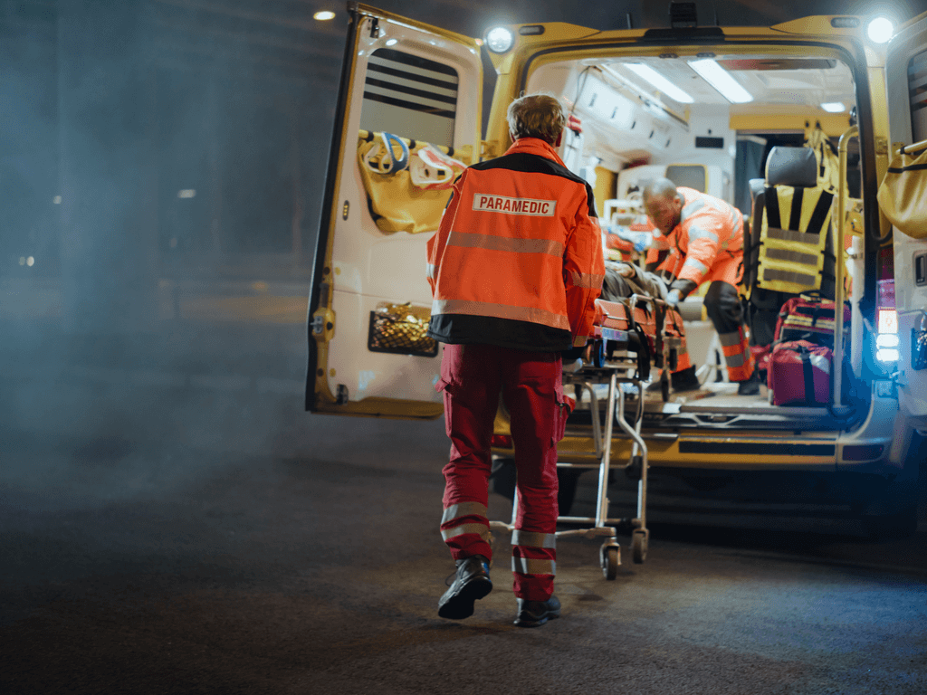 EMTs responding to a car accident or crash
